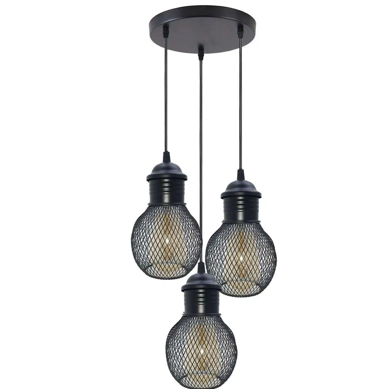 LEDSone 3 Head Retro Industrial Loft Cage Ceiling Pendant Light Home & Garden > Lighting > Lighting Fixtures > Ceiling Light Fixtures > Wire Cage Lights >3 Head Retro Industrial Loft Cage Ceiling Pendant Lights emmy-jane-boutique.myshopify.com