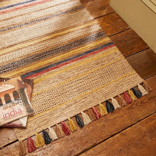 Striped cotton rug