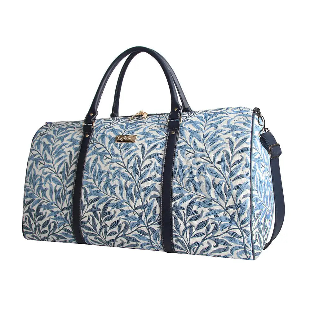 Signare Tapestry William Morris Bag - Willow Bough Duffle Weekend Bag Blue Luggage & Bags > Duffel Bags > Large Holdall > Weekend Bag >William Morris Bag > Willow Bough Duffle Weekend Bag Blue emmy-jane-boutique.myshopify.com