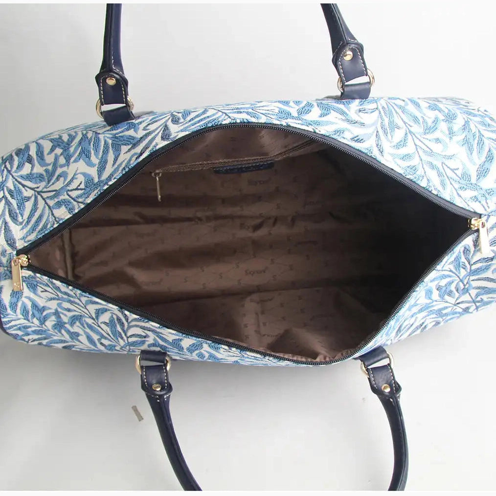 Signare Tapestry William Morris Bag - Willow Bough Duffle Weekend Bag Blue Luggage & Bags > Duffel Bags > Large Holdall > Weekend Bag >William Morris Bag > Willow Bough Duffle Weekend Bag Blue emmy-jane-boutique.myshopify.com