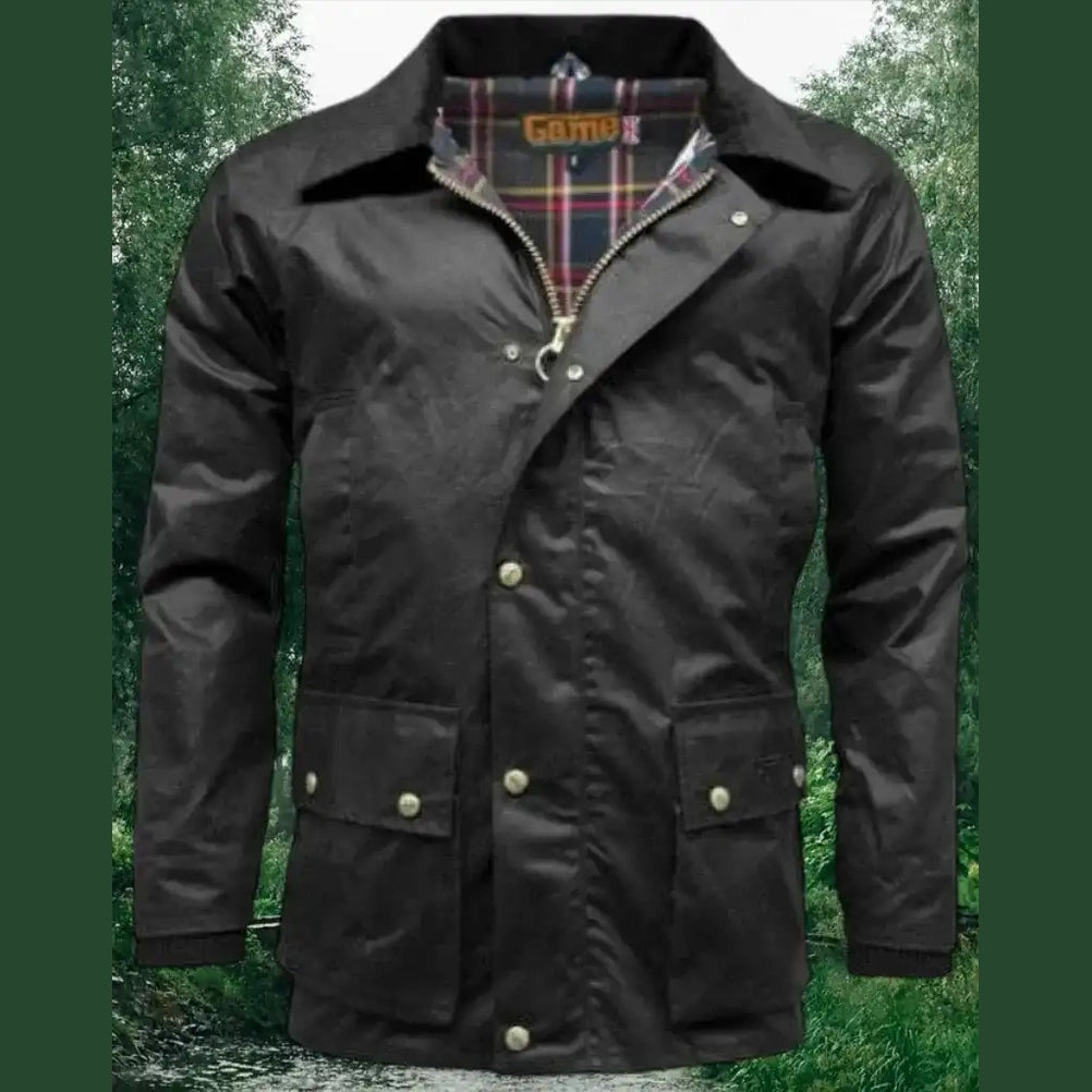 Game Antique Wax Jacket - Game Barker Apparel & Accessories > Clothing > Outerwear > Coats & Jackets > Wax Jacket > Game Jacket > Mens Waxed Cotton Coat emmy-jane-boutique.myshopify.com