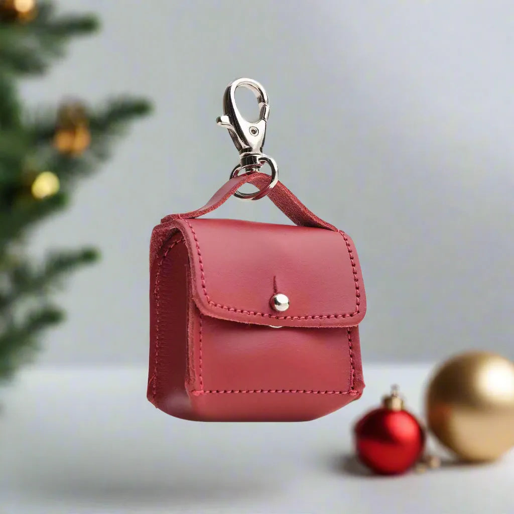 Zatchels Handmade Mini bag charm - Red Leather bag charm emmy-jane-boutique.myshopify.com