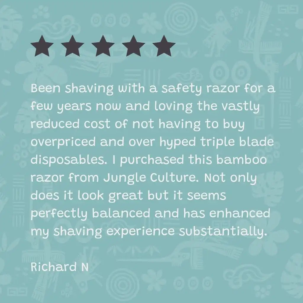 Jungle Culture Eco Bamboo Safety Razor -  Reusable Bamboo Razor & Jute Travel Bag Health & Beauty > Personal Care > Shaving & Grooming > Razors & Razor Blades > Eco-Friendly Razors > Zero Waste Razors emmy-jane-boutique.myshopify.com