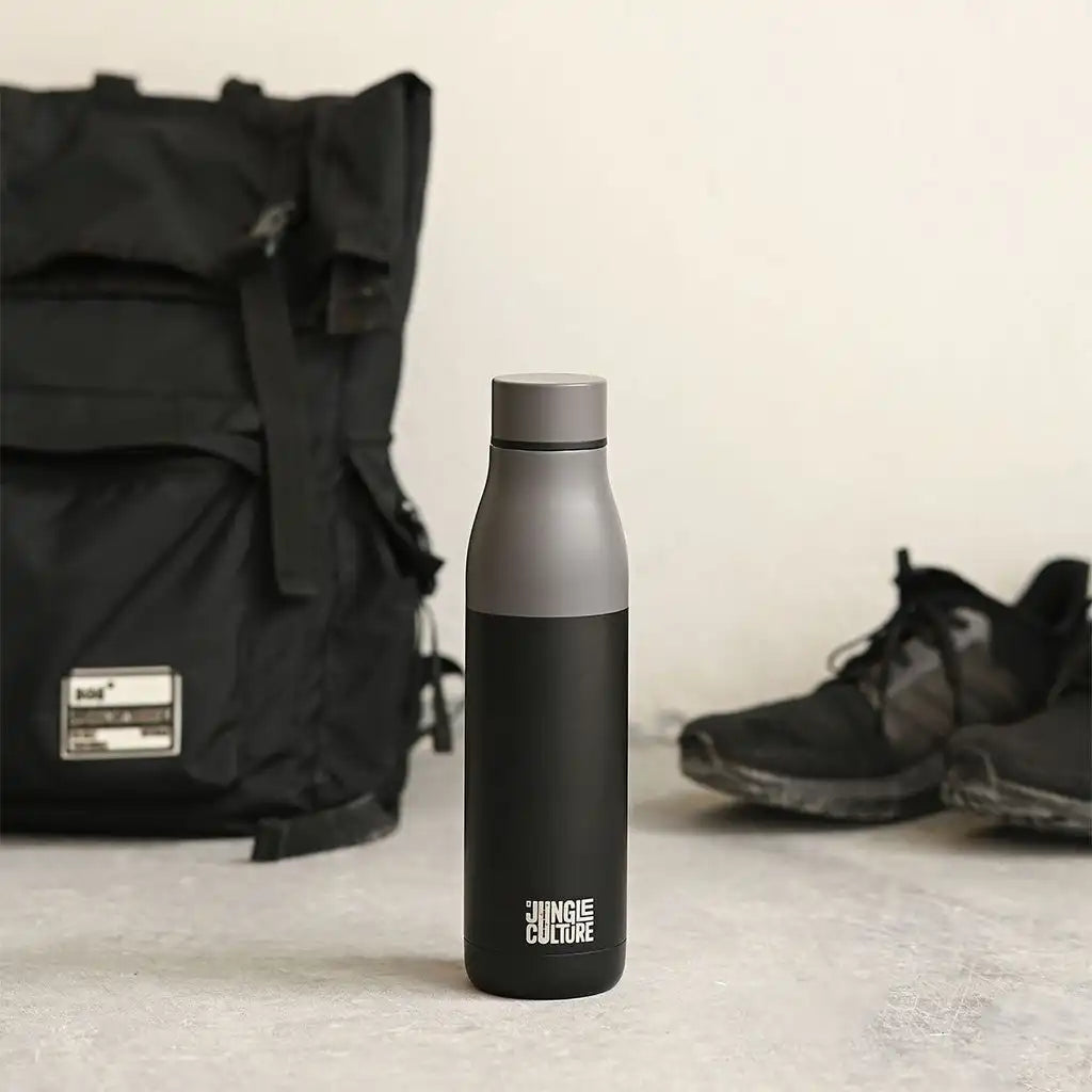 Jungle Culture Stainless Steel Water Bottle - Matt Black or White - Bottle for Life Home & Garden > Kitchen & Dining > Food & Beverage Carriers > Water Bottles > Eco-Friendly Water Bottles emmy-jane-boutique.myshopify.com