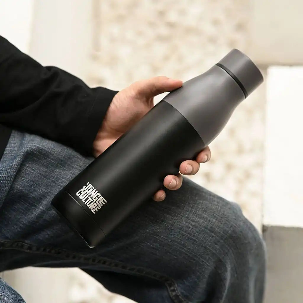 Jungle Culture Stainless Steel Water Bottle - Matt Black or White - Bottle for Life Home & Garden > Kitchen & Dining > Food & Beverage Carriers > Water Bottles > Eco-Friendly Water Bottles emmy-jane-boutique.myshopify.com