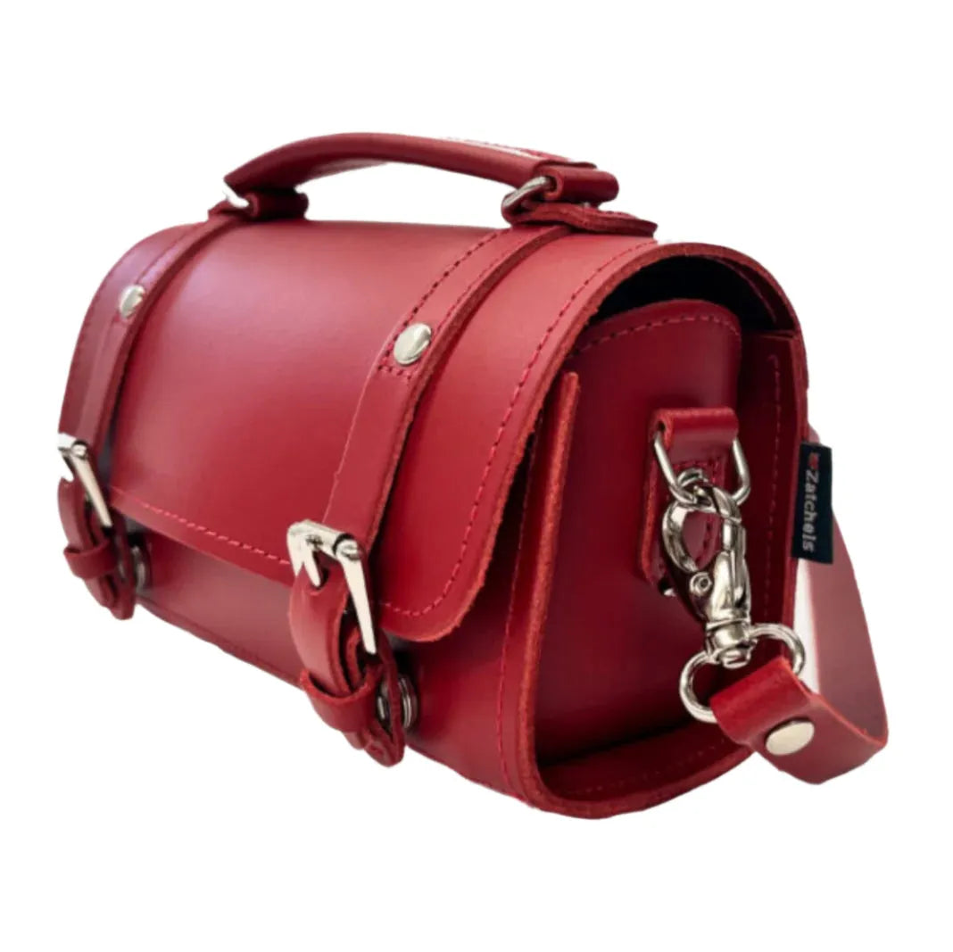 Zatchels Handmade Leather Bowler Bag - Red Cross Body Bag Clothing & Accessories > Handbags, Wallets & Cases > Handbags > Handmade Handbags > Leather Handbags > Handmade Leather Bowler Bag > Red Cross Body Bag emmy-jane-boutique.myshopify.com