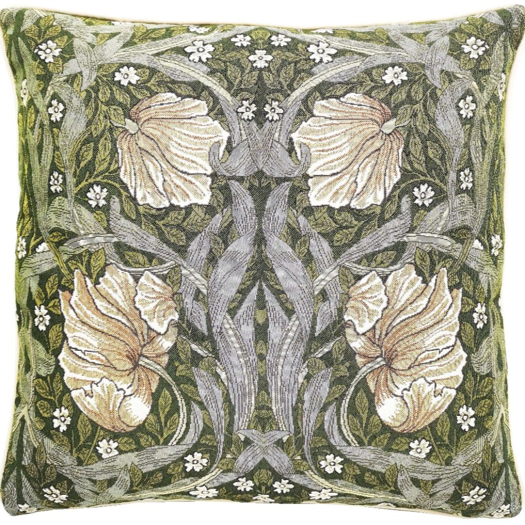 William Morris Pimpernel and Thyme Green - Panelled Cushion Cover 45cm*45cm-0