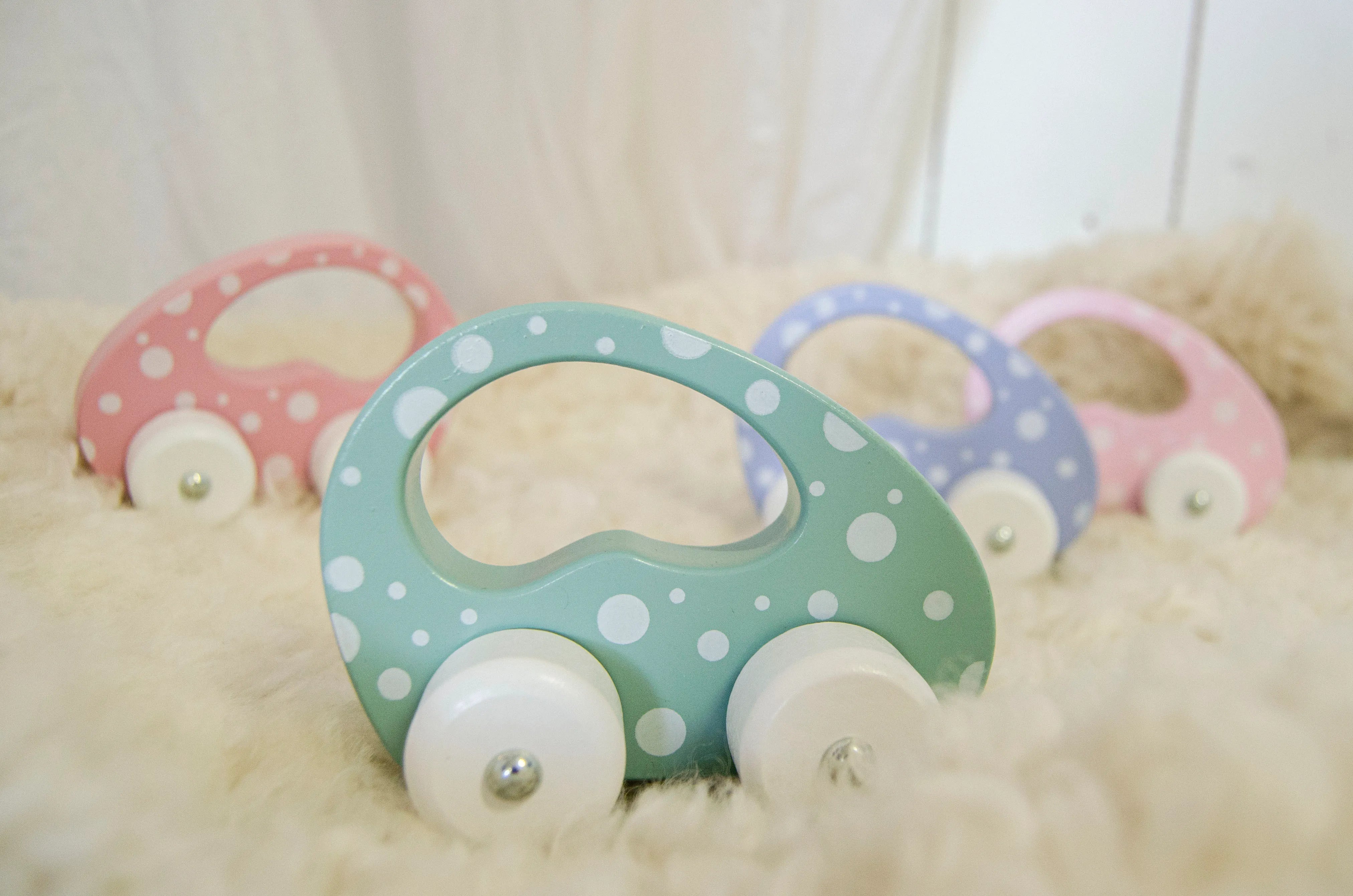 Baby&More Chunky Wooden Toy Car - 12 Months + Yellow Pink Peach Toys & Games > Toys > Play Vehicles > Toy Cars > Wooden Toy Cars emmy-jane-boutique.myshopify.com