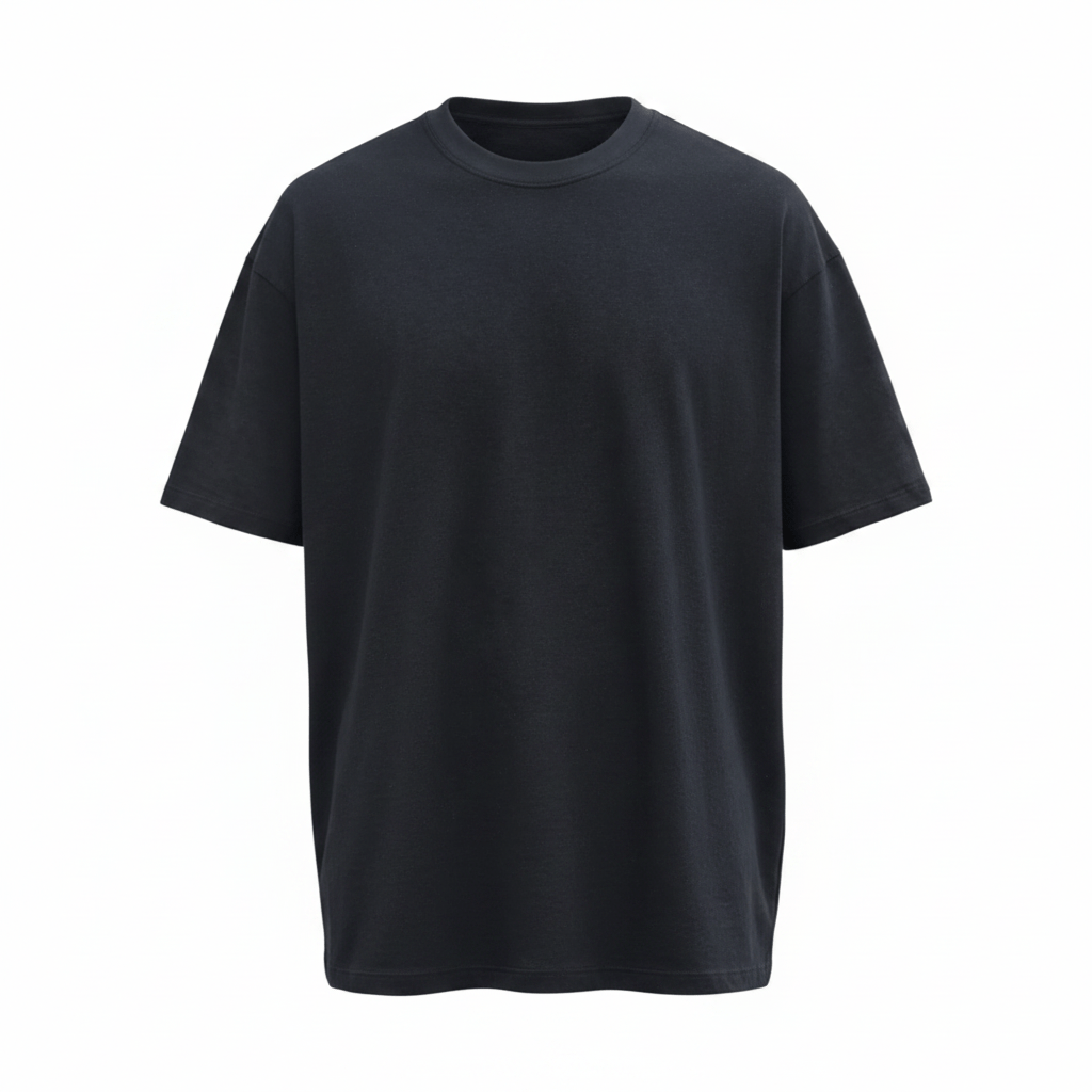 Black hemp t-shirt on a white background