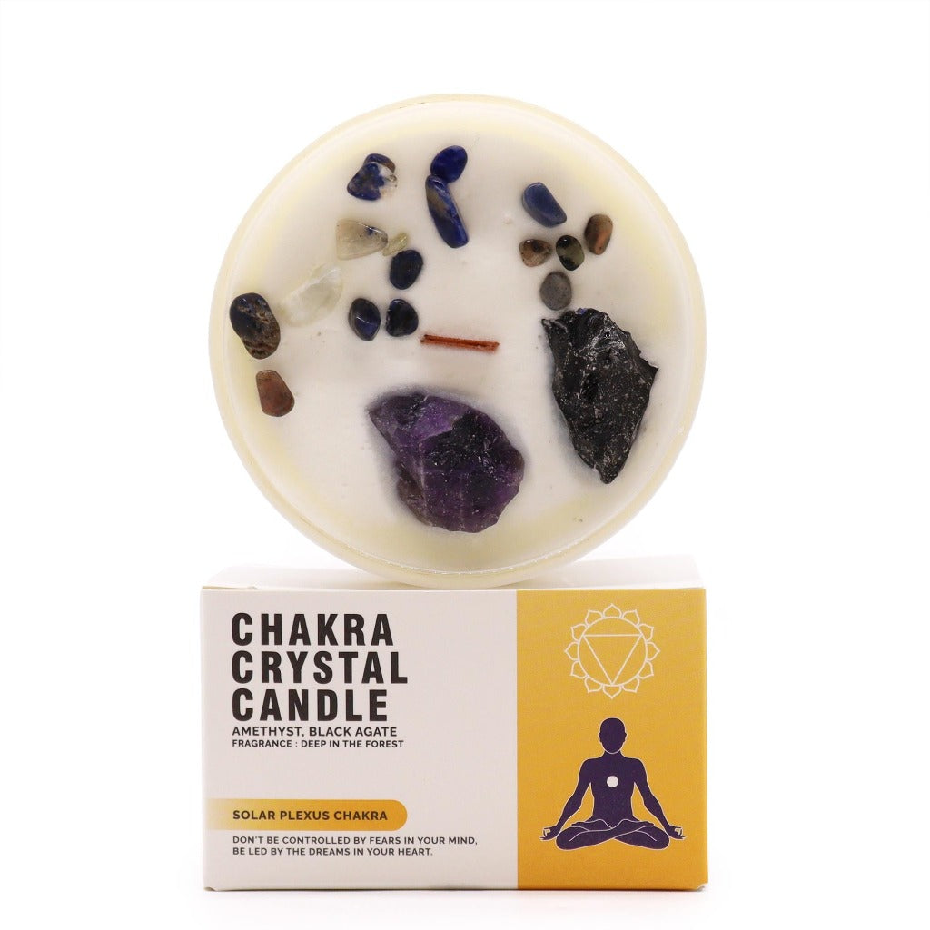 Crystal Candles - Chakra - Scented Soy Wax Jar Candles Infused With Gemstones