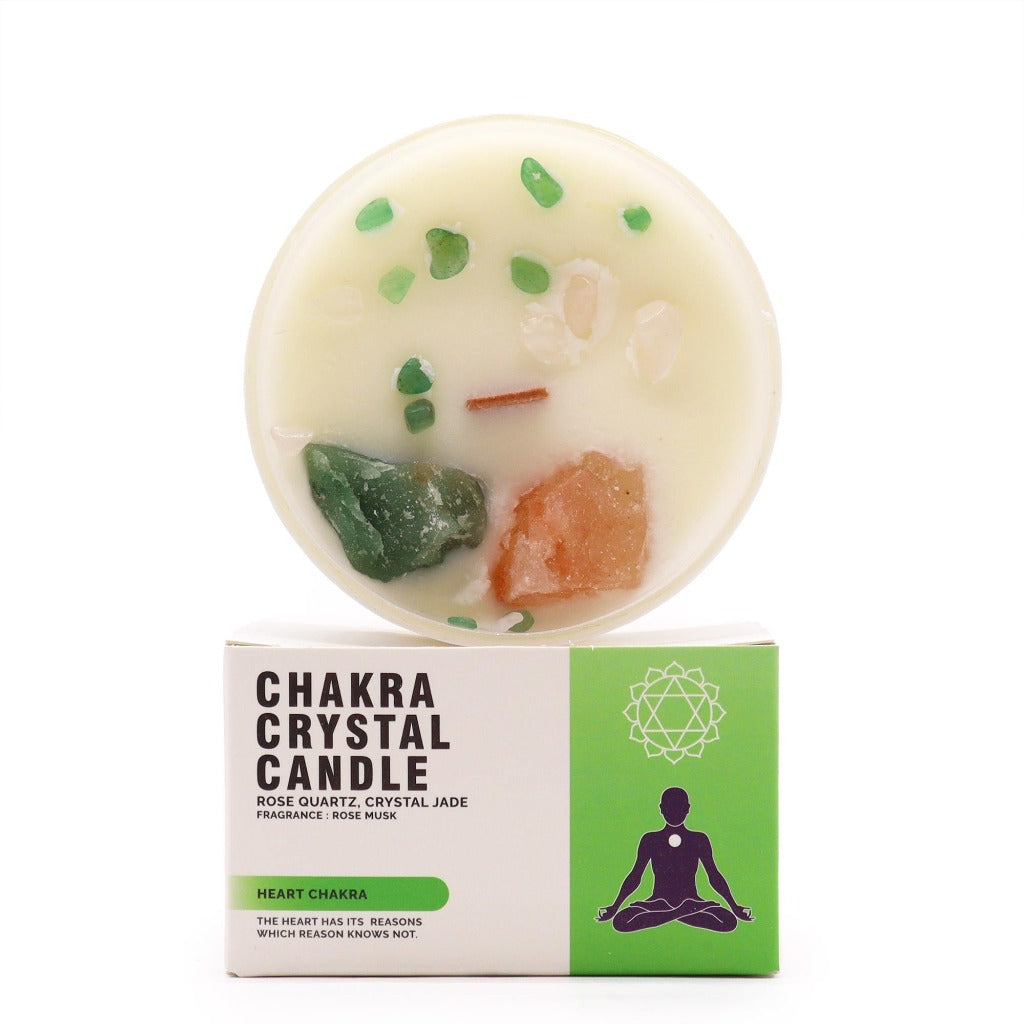 Crystal Candles - Chakra - Scented Soy Wax Jar Candles Infused With Gemstones