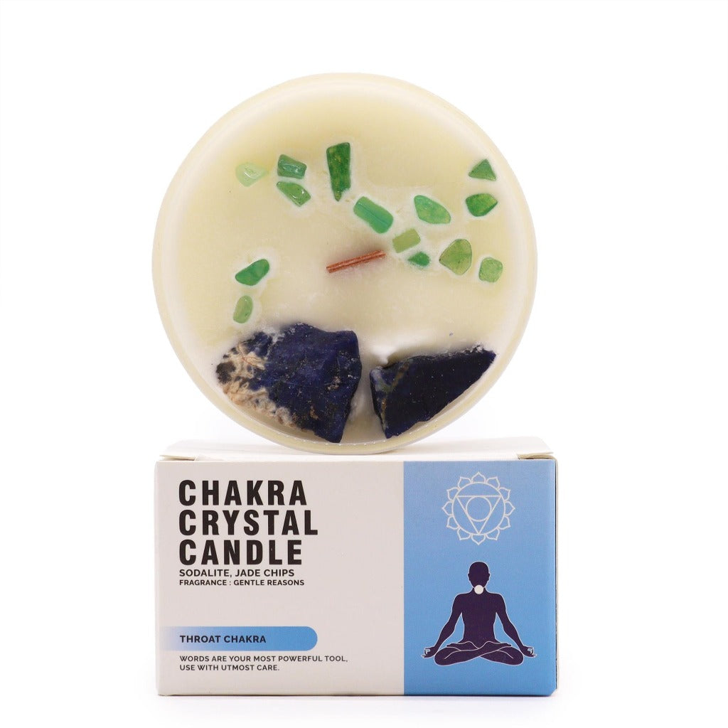 Crystal Candles - Chakra - Scented Soy Wax Jar Candles Infused With Gemstones