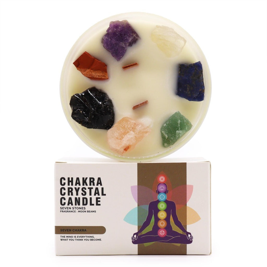 Crystal Candles - Chakra - Scented Soy Wax Jar Candles Infused With Gemstones