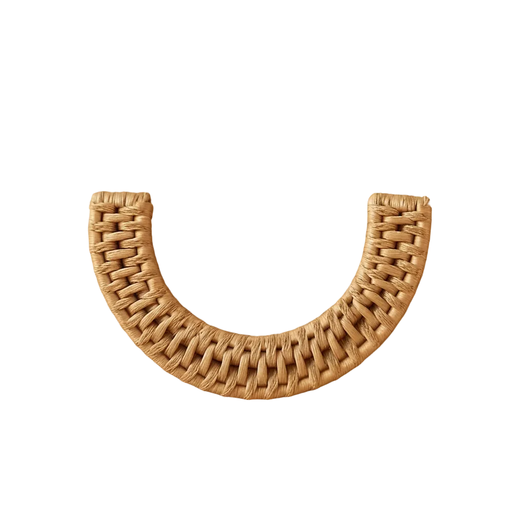 Dunstanburgh half moon rattan handle displayed against a white background