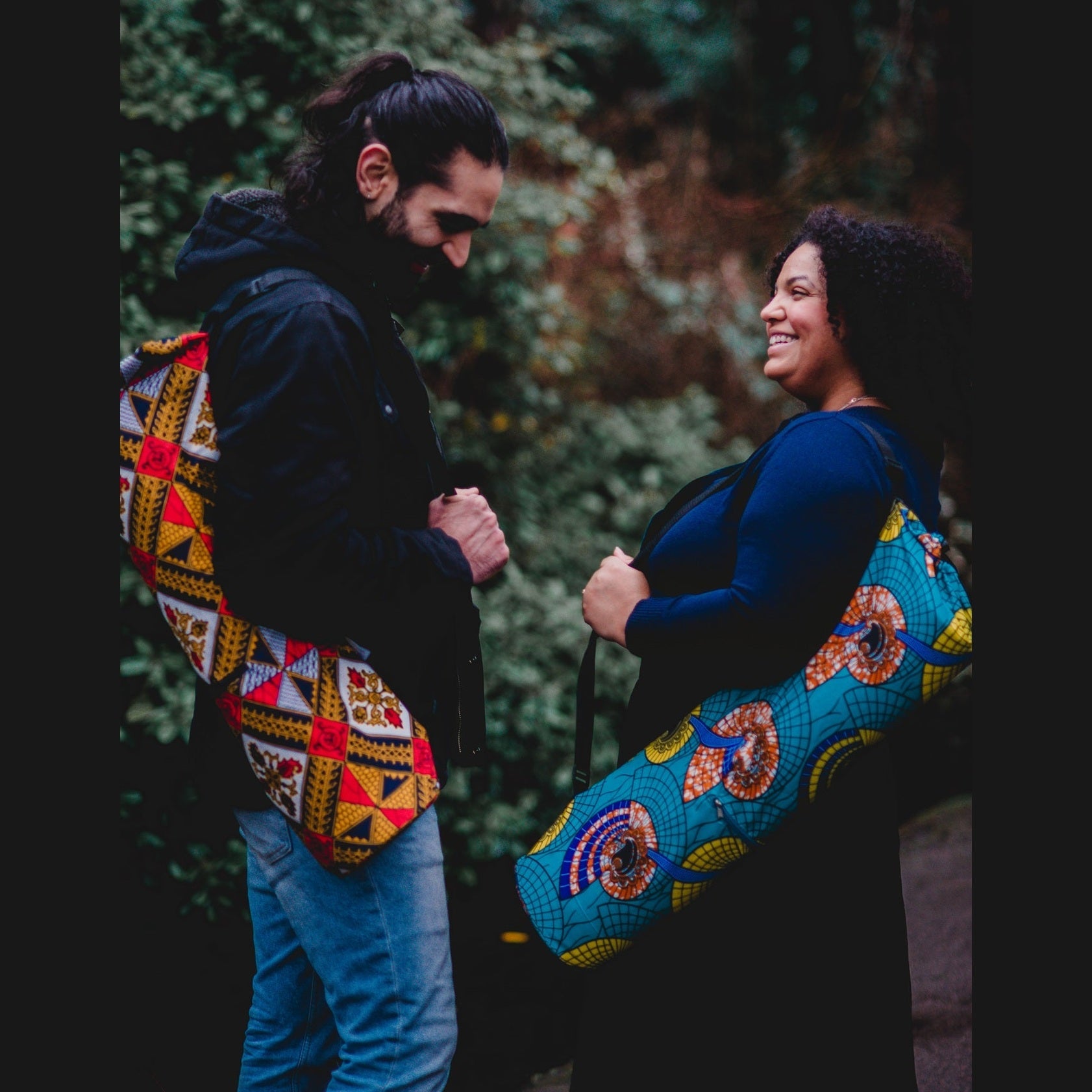 Handmade Yoga Bag with Front Zip Pocket