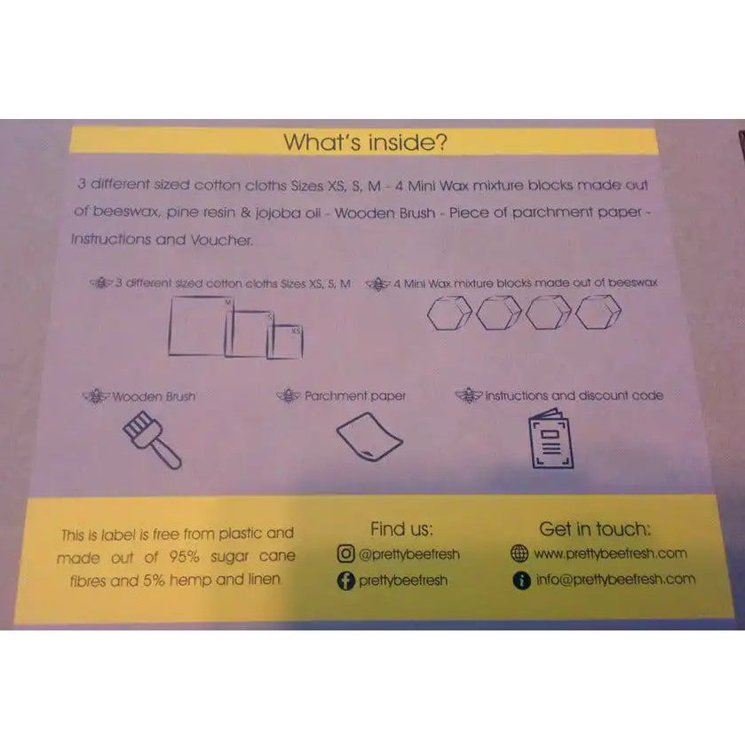 Pretty Bee Fresh Pretty Bee Fresh - Eco Friendly Plastic Free DIY Beeswax Wrap Kit - Gift Set 505370 - Arts & Entertainment > Hobbies & Creative Arts > Arts & Crafts > Art & Craft Kits > Beeswax Wrap Kits emmy-jane-boutique.myshopify.com