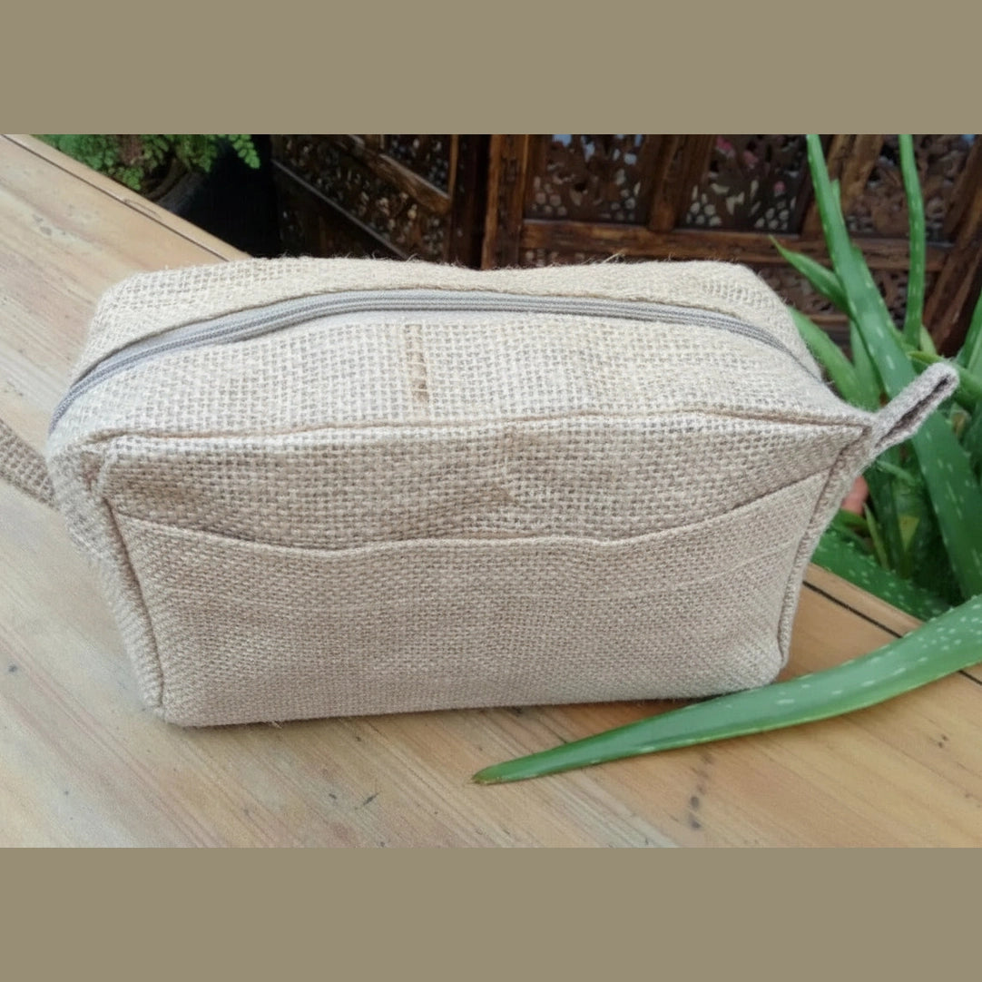 Ancient Wisdom Sustainable Jute Toiletry bags - Green Lavender or Natural Make Up Bag Luggage & Bags > Cosmetic & Toiletry Bags > Make-up & Cosmetic Bags > Natural Jute Toiletry bags emmy-jane-boutique.myshopify.com