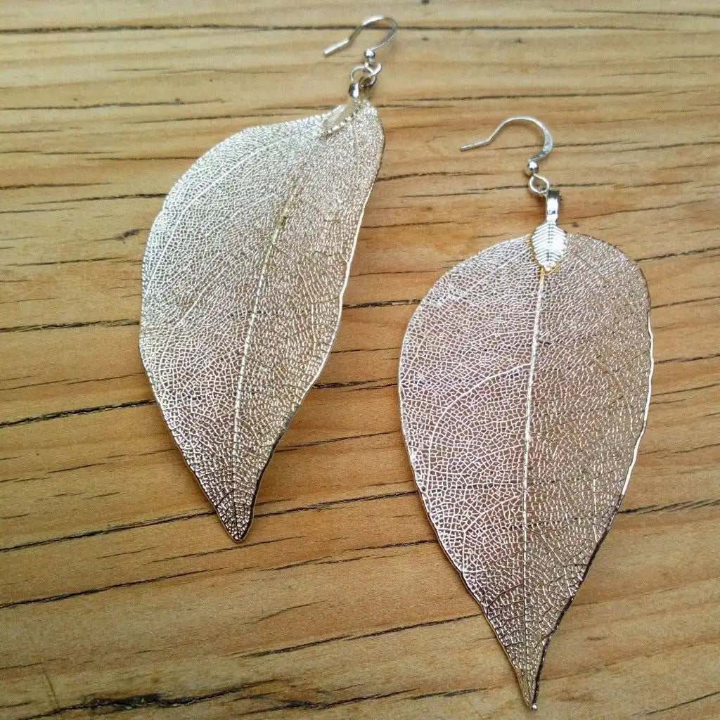 Ancient Wisdom Real Leaf Jewellery Set - Necklace & Earrings - Gold Clothing & Accessories > Jewellery & Watches > Jewellery Sets > Real Leaf Jewellery Sets emmy-jane-boutique.myshopify.com