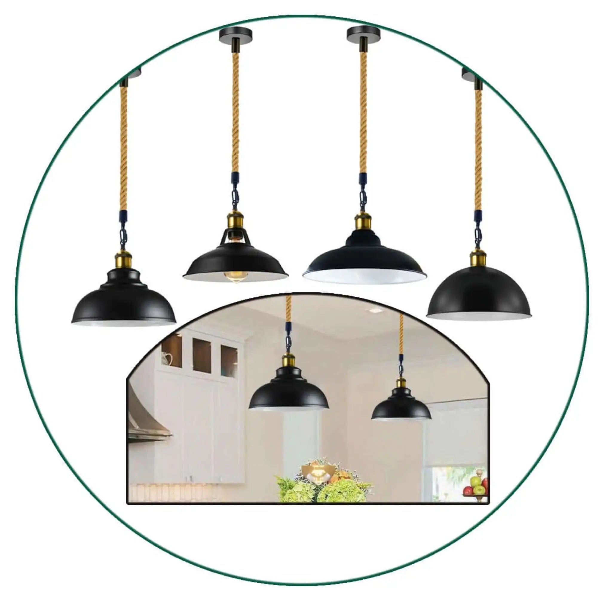 LEDSone UK Ltd Ceiling Lights Black Metal Ceiling Pendant Light Hemp Rope Home & Garden > Lighting > Lighting Fixtures > Ceiling Light Fixtures > Ceiling Lights Black > Metal Ceiling Lights > Pendant Lights > Hemp Rope Lights emmy-jane-boutique.myshopify.com