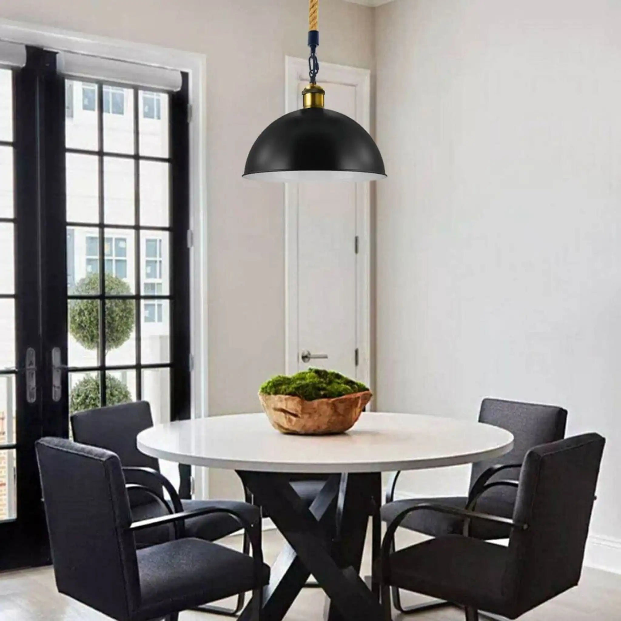 LEDSone UK Ltd Ceiling Lights Black Metal Ceiling Pendant Light Hemp Rope Home & Garden > Lighting > Lighting Fixtures > Ceiling Light Fixtures > Ceiling Lights Black > Metal Ceiling Lights > Pendant Lights > Hemp Rope Lights emmy-jane-boutique.myshopify.com