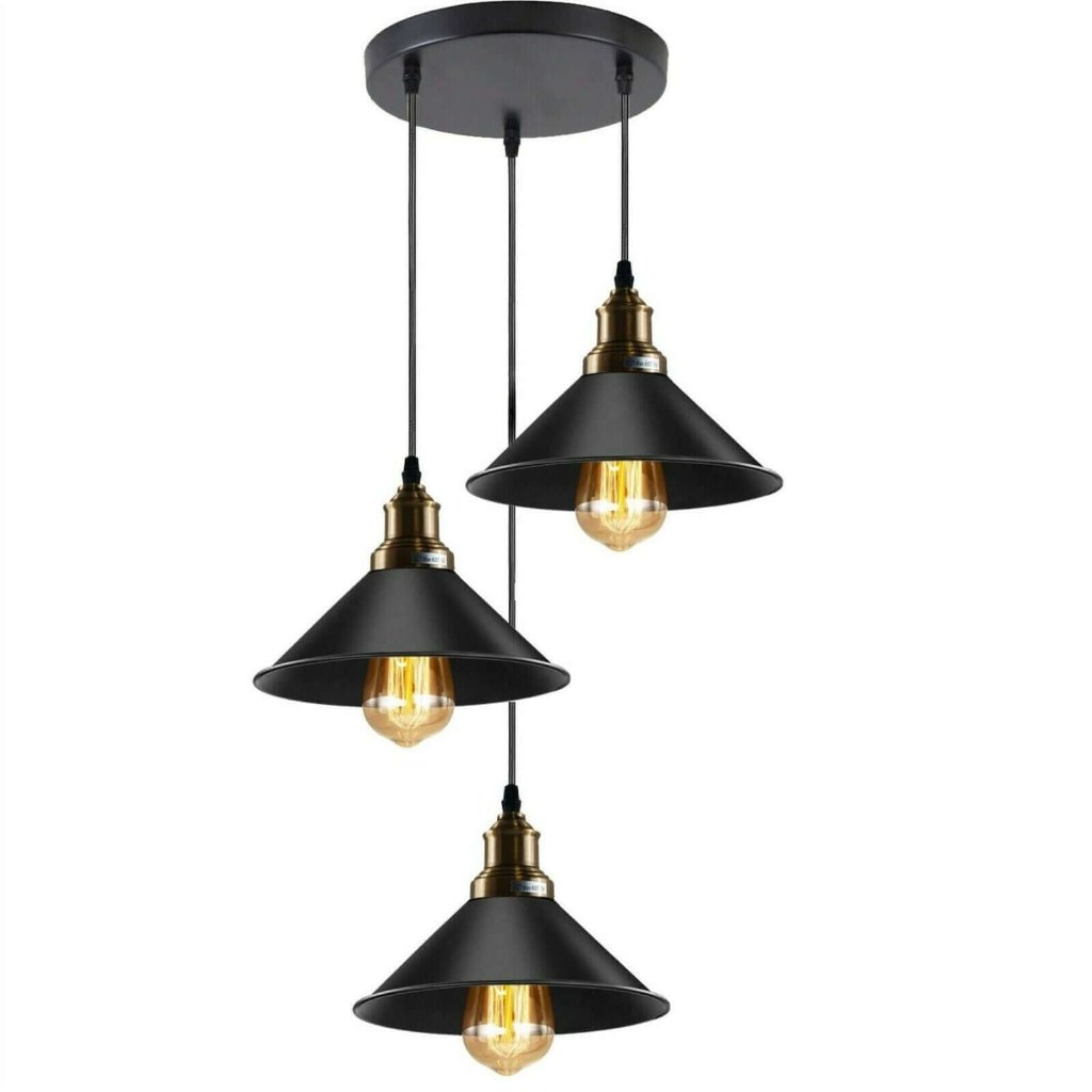 3 Cluster Pendant Light Industrial Vintage Hanging Lamp Loft Indoor Chandelier~1302-26