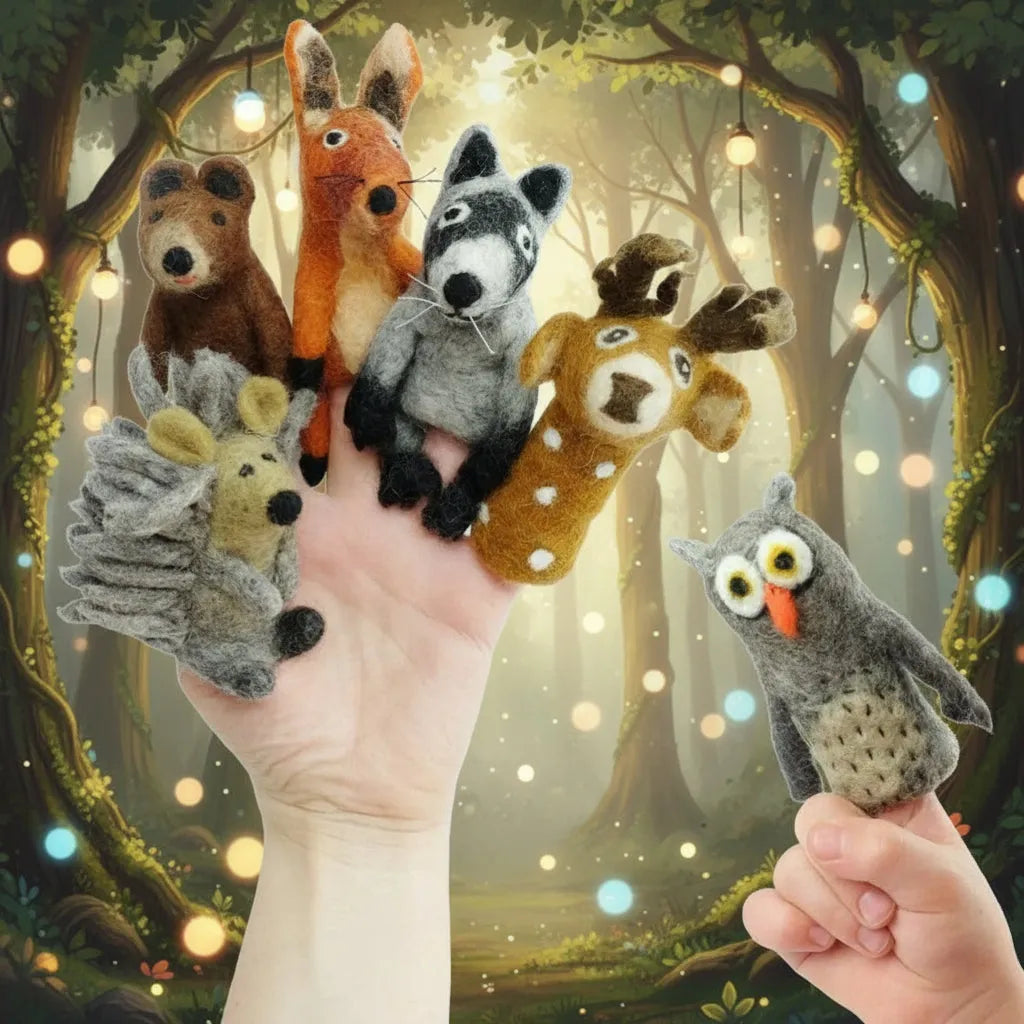 Baby&More Felt Finger Puppets - Forest Friends Toys & Games > Toys > Dolls, Playsets & Toy Figures > Puppets & Marionettes emmy-jane-boutique.myshopify.com