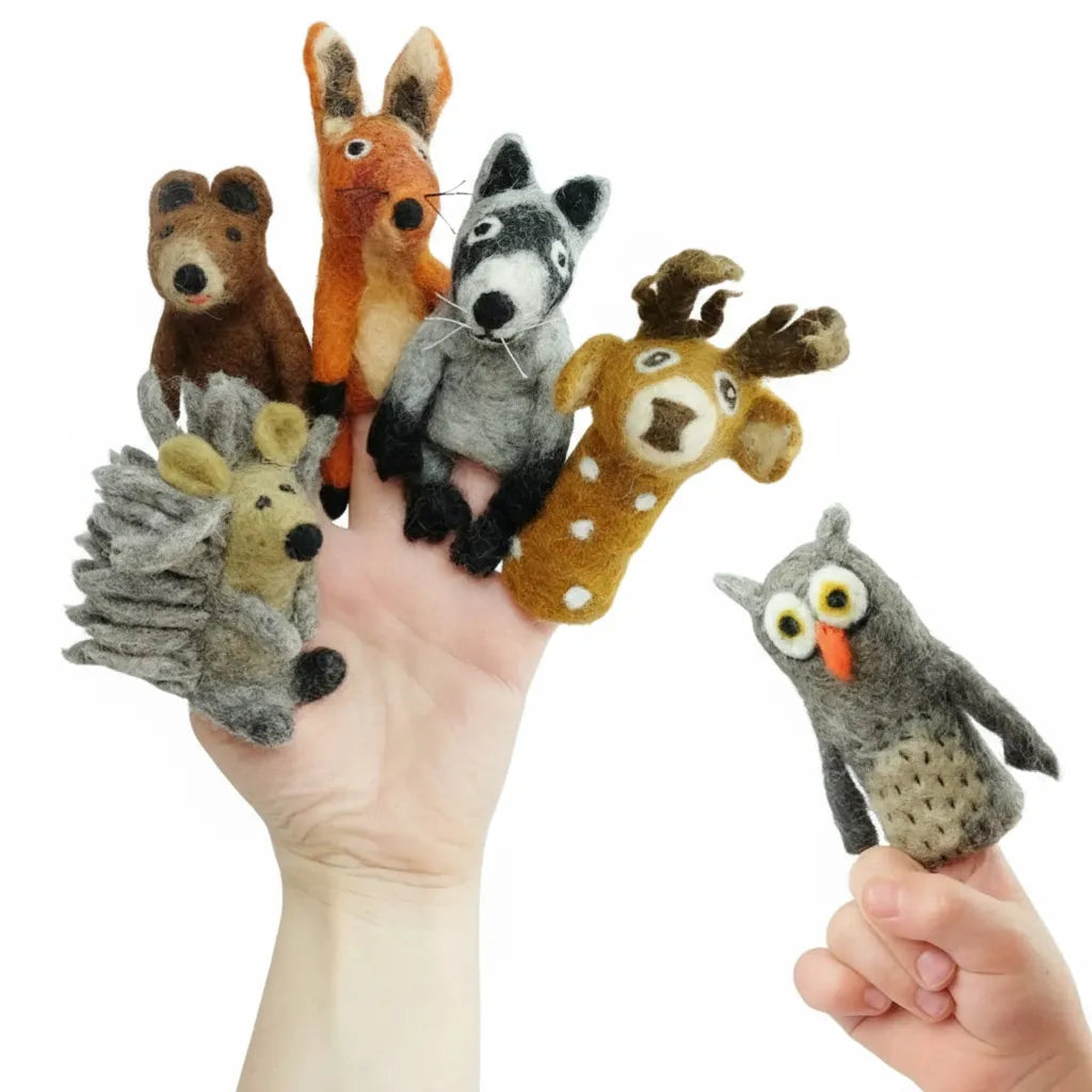 Baby&More Felt Finger Puppets - Forest Friends Toys & Games > Toys > Dolls, Playsets & Toy Figures > Puppets & Marionettes emmy-jane-boutique.myshopify.com