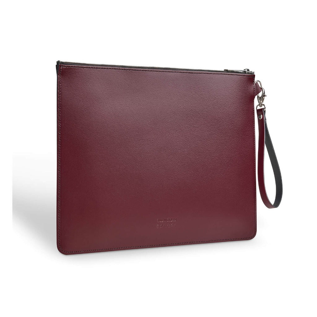 Handmade Leather Folio Case - Marsala Red-0