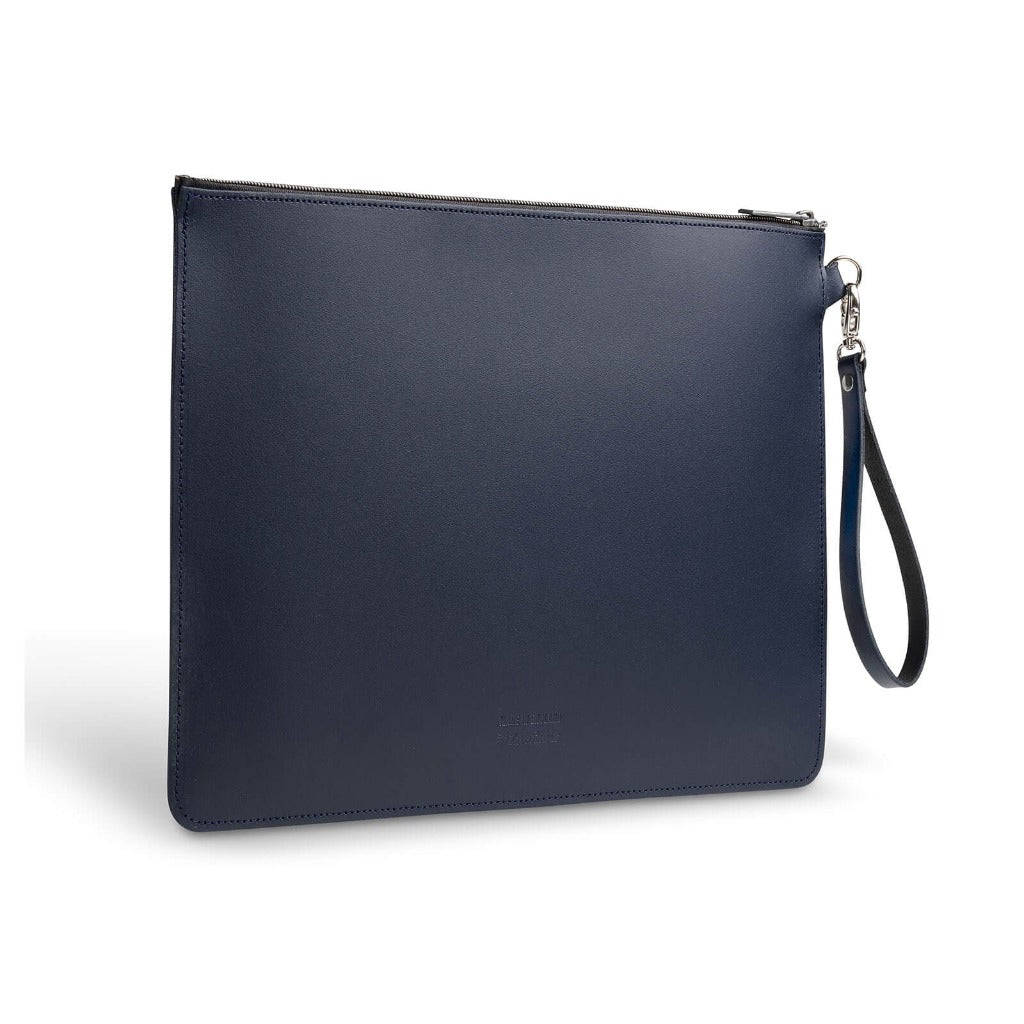 Handmade Leather Folio Case - Navy Blue-0