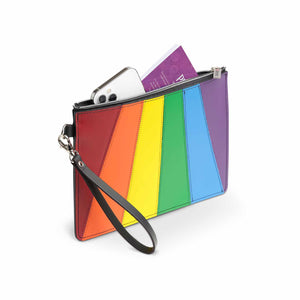 Handmade Leather Folio Case Small - Pride Rainbow-1