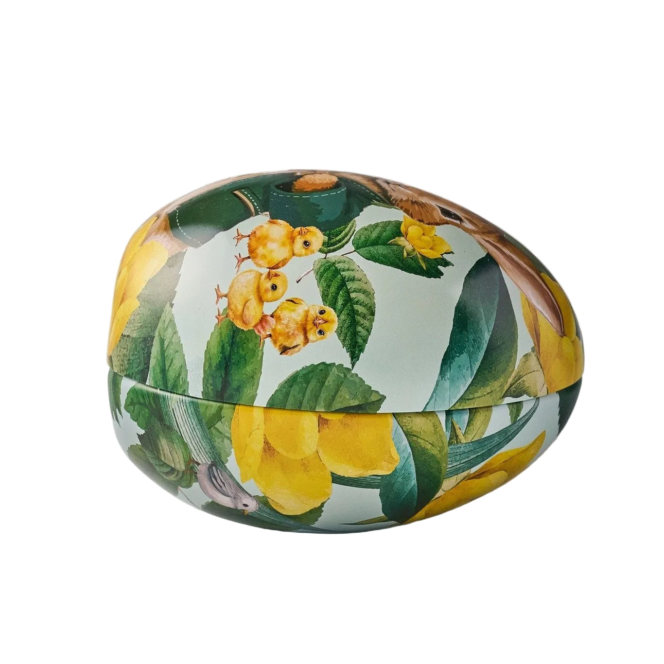 Nordic Easter egg with floral design on a white background