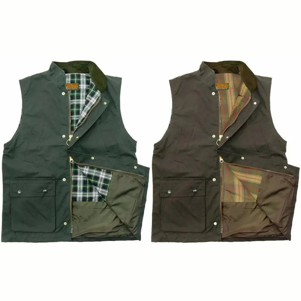Game Wax Gilet - Game Classic Apparel & Accessories > Clothing > Outerwear > Coats & Jackets > Wax Jackets > Game Gilets > Mens Waxed Cotton Gilets emmy-jane-boutique.myshopify.com