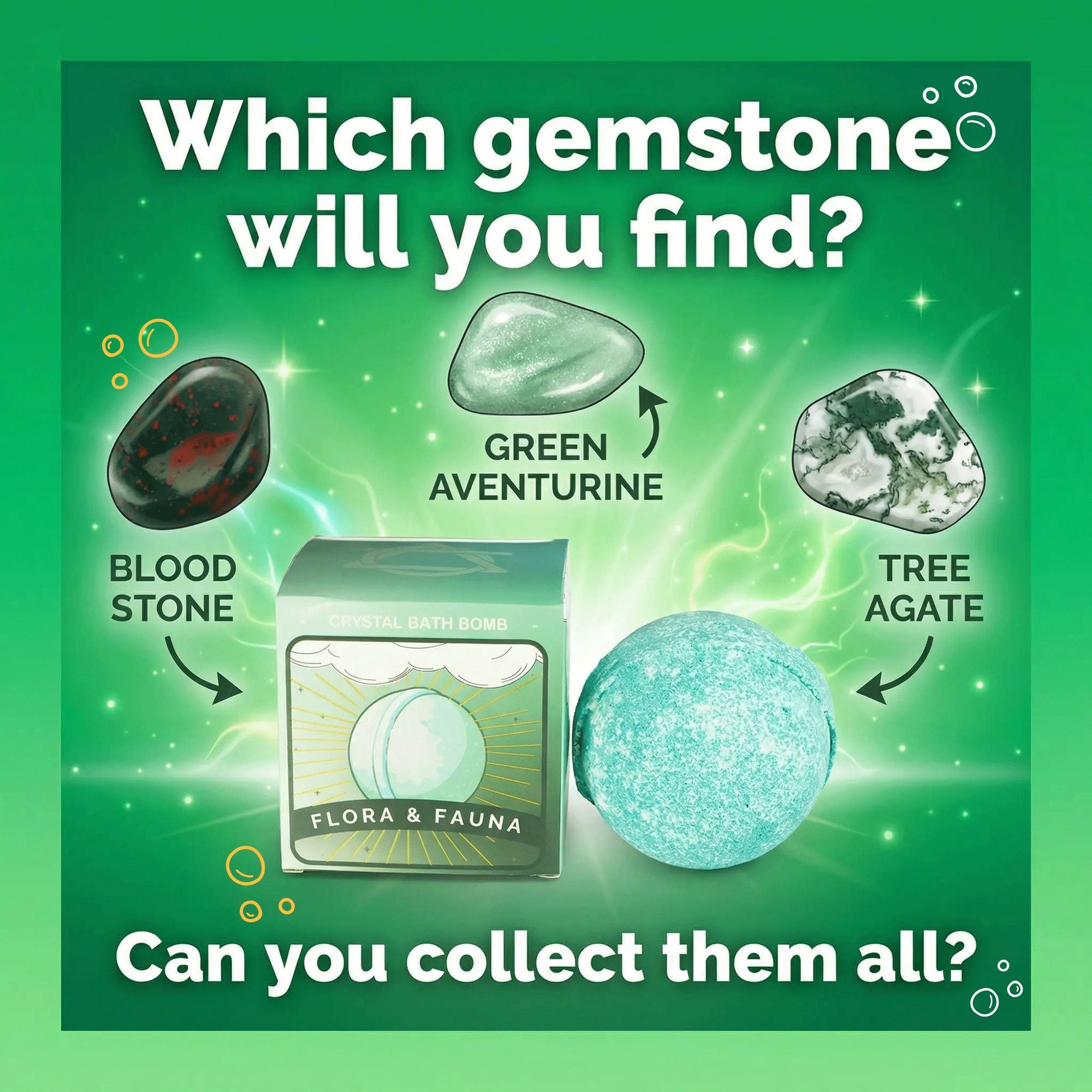 Gemstone Bath Bomb for Calm Relaxing Spa Bath