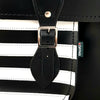 Handmade Leather Satchel - Gothic Striped White & Black-1
