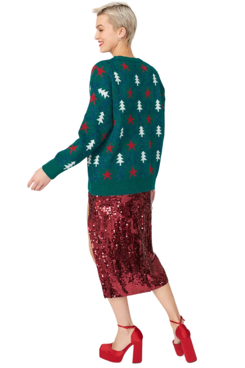 Green Cashmere and Banana Blend Christmas Jumper-1