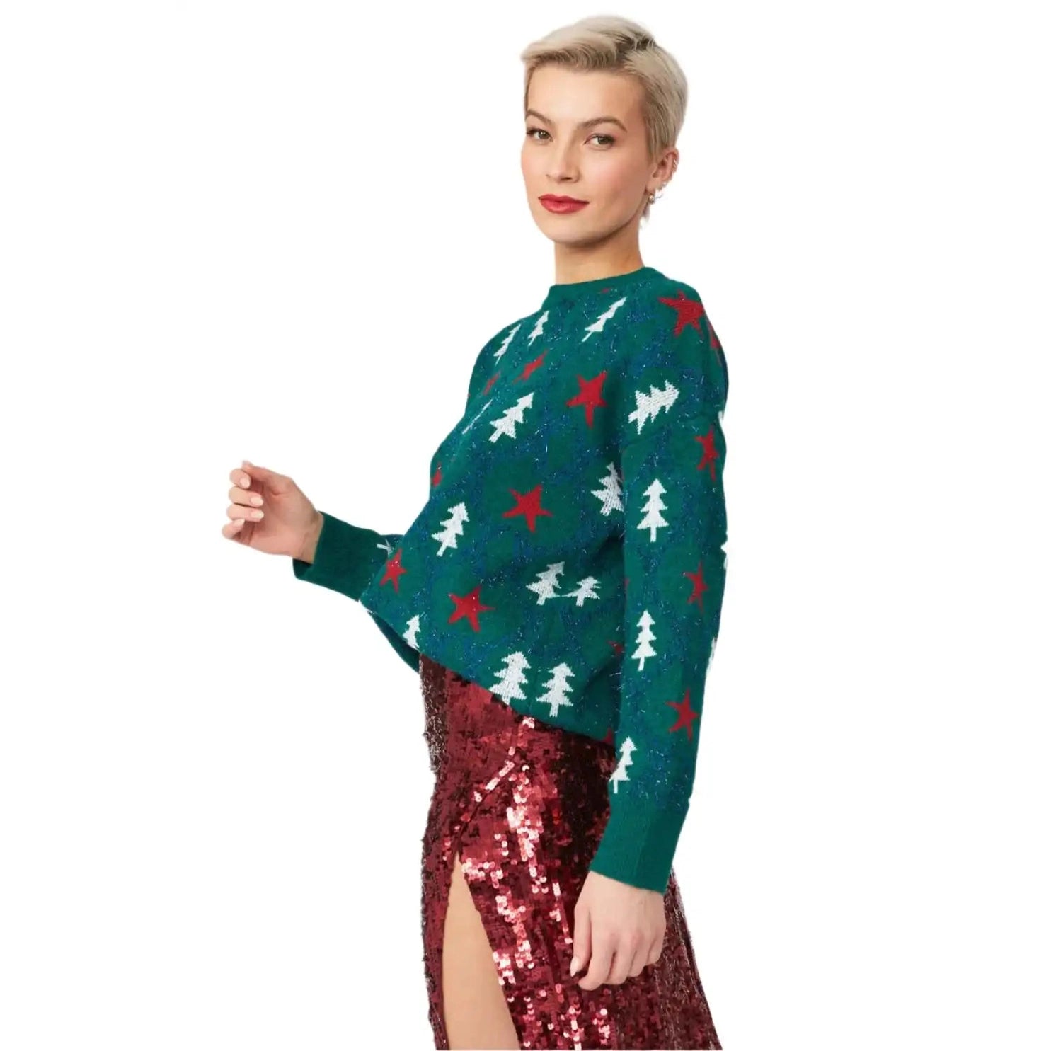 Buy Me Fur Ltd Green Cashmere and Banana Blend Christmas Jumper Apparel & Accessories > Clothing > Shirts & Tops > Jumpers > Womens Jumpers > Cashmere Jumpers > Christmas Jumpers > Luxury Christmas Jumpers emmy-jane-boutique.myshopify.com