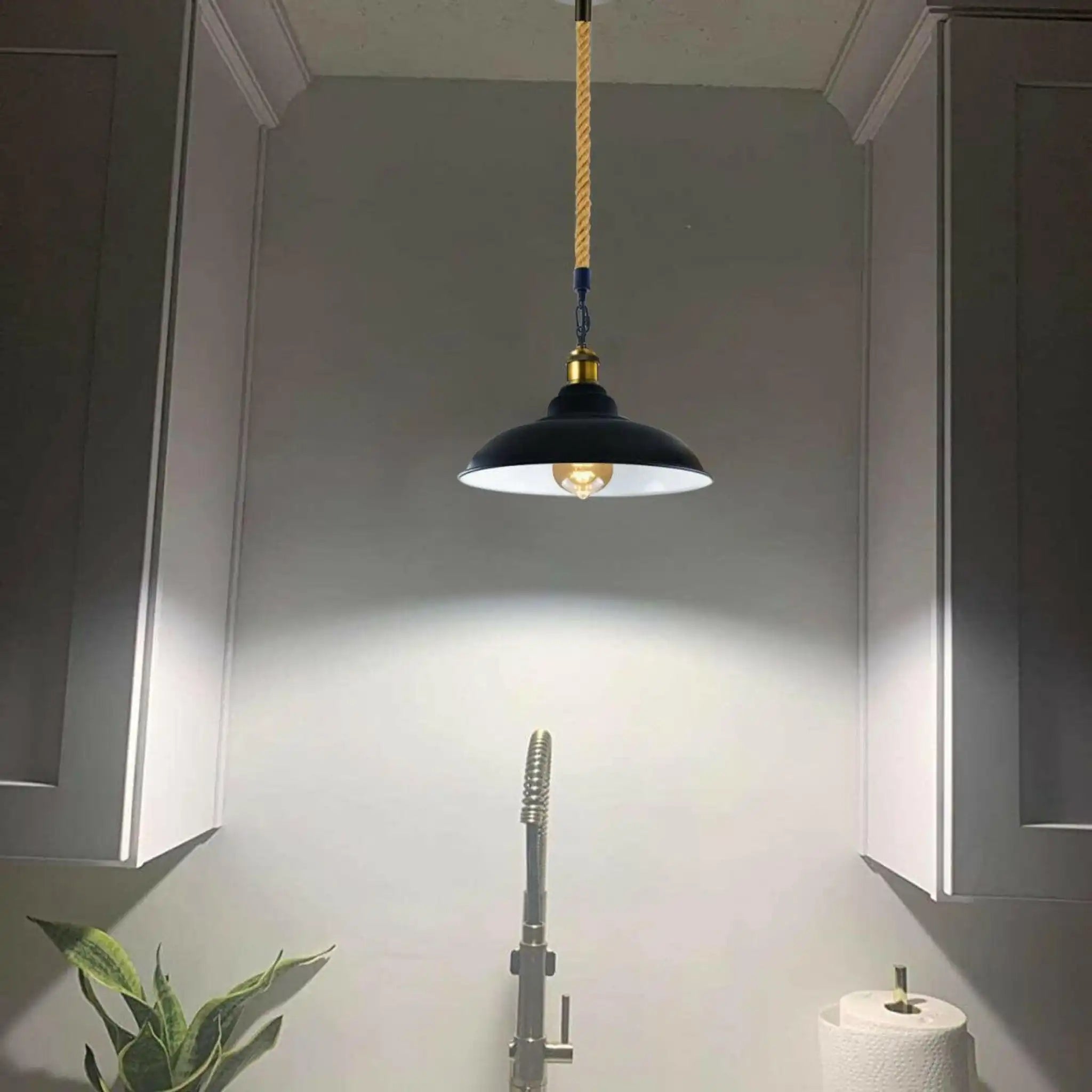 LEDSone UK Ltd Ceiling Lights Black Metal Ceiling Pendant Light Hemp Rope Home & Garden > Lighting > Lighting Fixtures > Ceiling Light Fixtures > Ceiling Lights Black > Metal Ceiling Lights > Pendant Lights > Hemp Rope Lights emmy-jane-boutique.myshopify.com