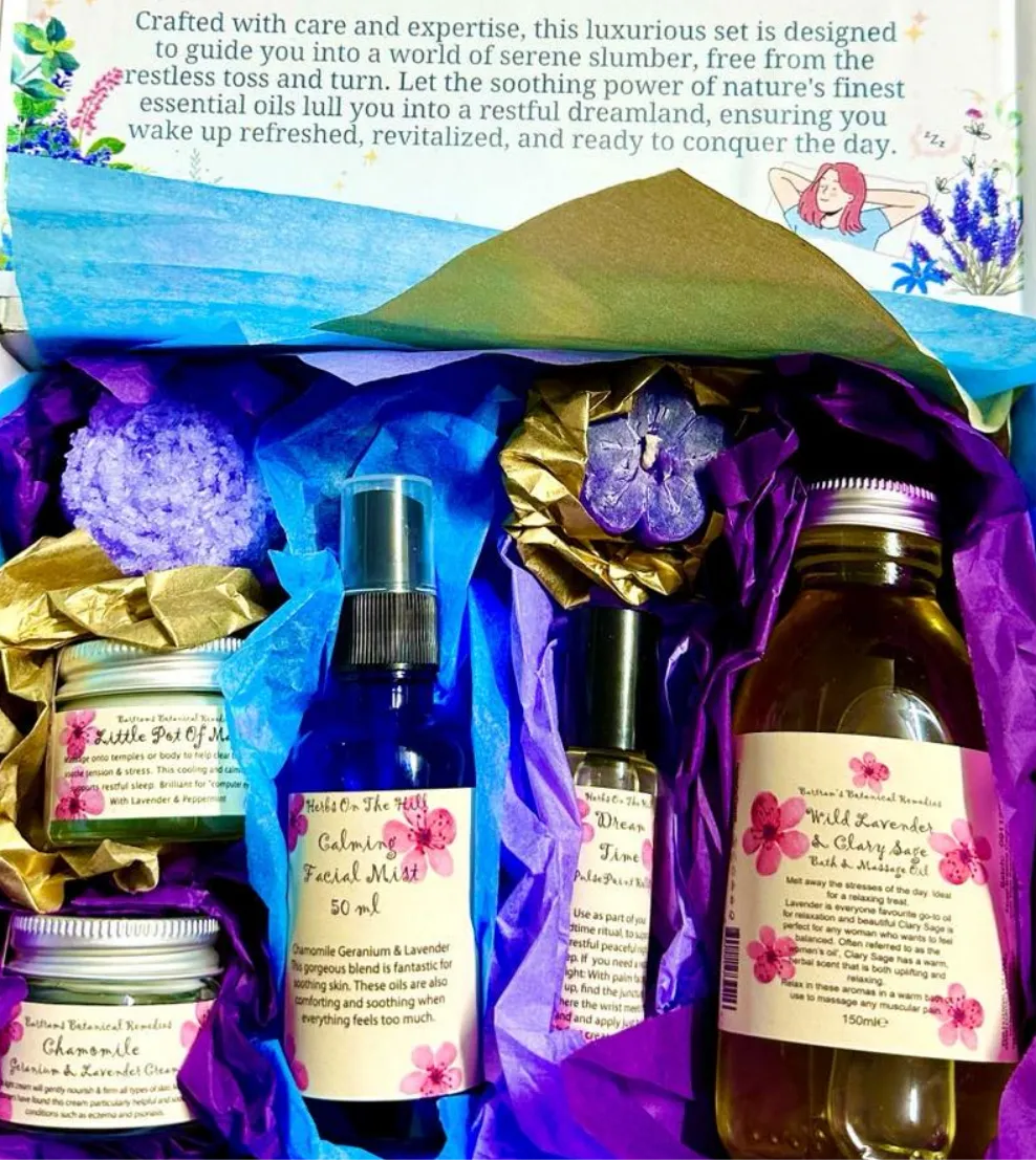 LoveHerbsOnTheHill Gifts for Sleep - Sleep Easy Box Set - Better Sleep Gift Set Health & Beauty > Personal Care > Cosmetics > Bath & Body Gift Baskets > Bath and Body Sets > Gifts for Sleep > Sleep Easy Box Set > Better Sleep Gift Set emmy-jane-boutique.myshopify.com