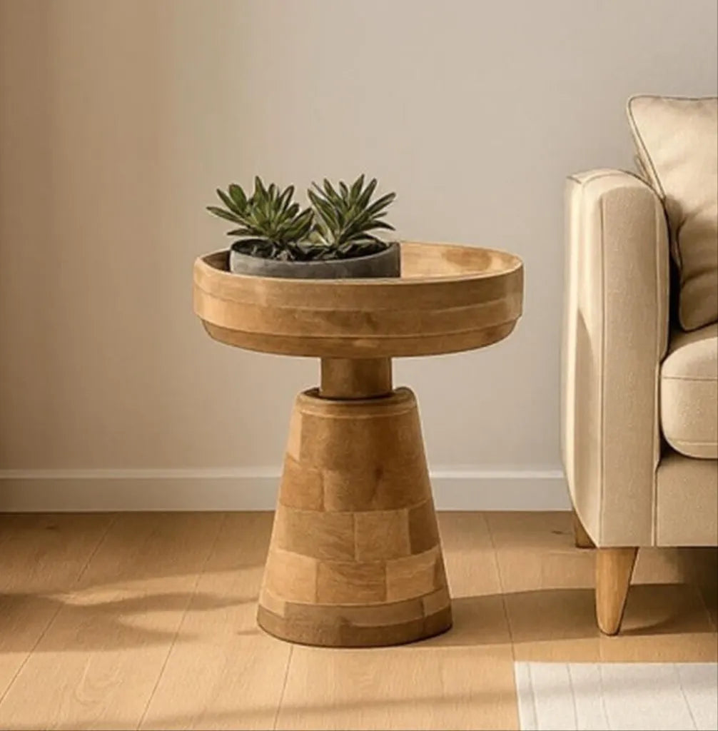 Verty Furniture Wooden Accent Table - Merlin Mango Wood Bedside / End Table Furniture > Tables > Accent Tables > Wooden Display Tables > Small Wooden Table > Merlin Mango Wood Bedside / End Table emmy-jane-boutique.myshopify.com