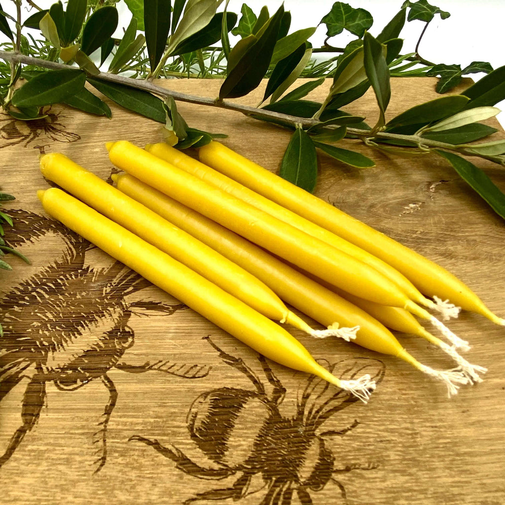 Beeswax Hand Dipped Taper Candles- 1/2" width. Three size options-2