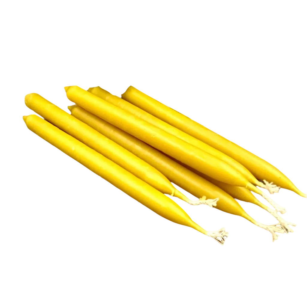 Hand Dipped Thin Taper Candles - Beeswax