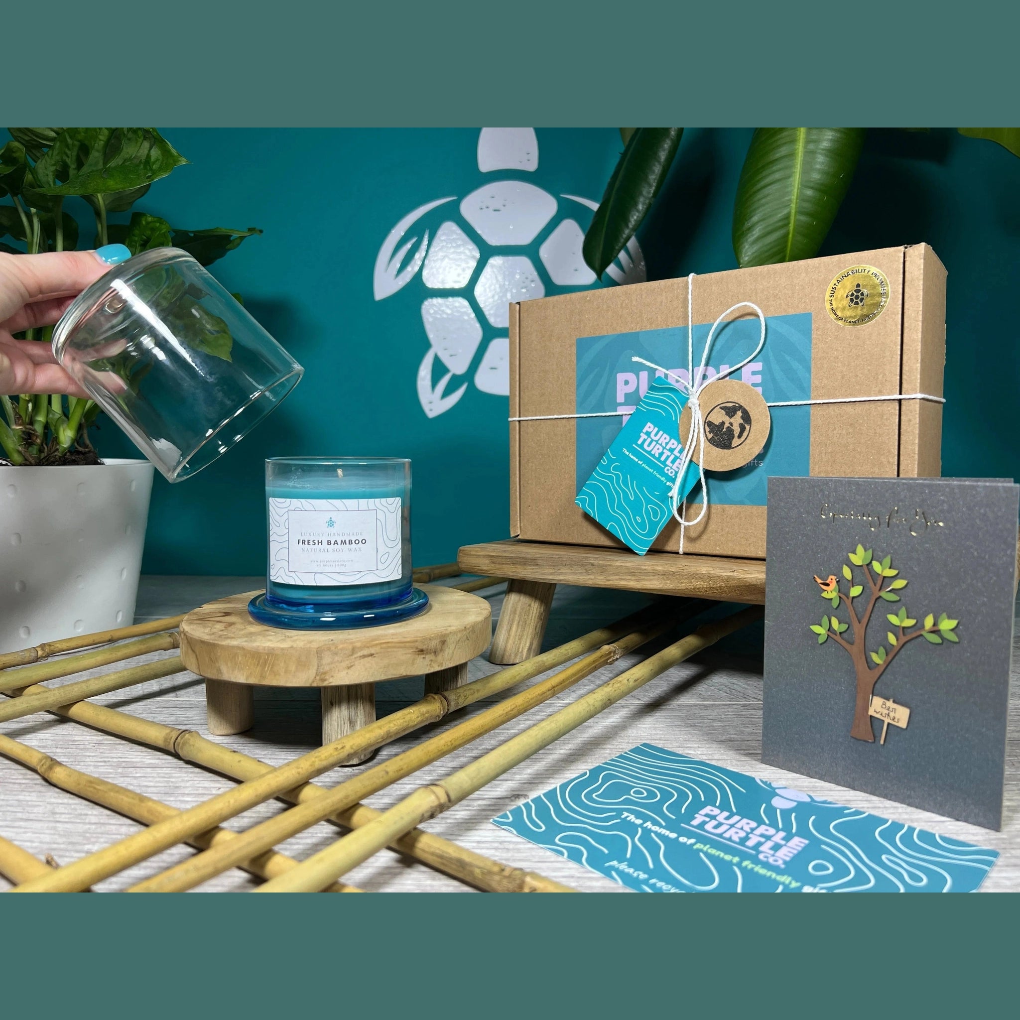 Bamboo Scented Candle with Gift Box and Gift Card