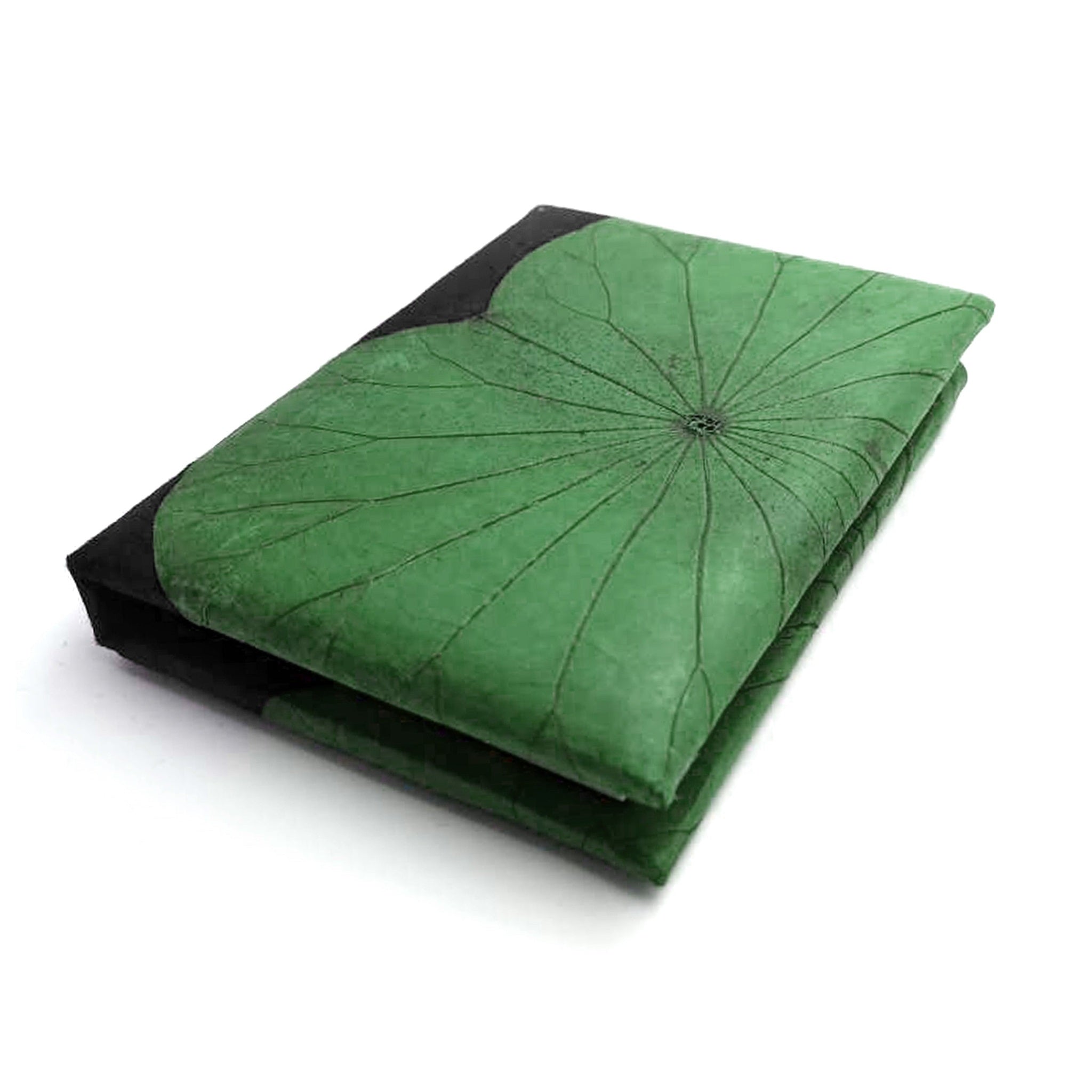 Green notebook with a nature inspired design