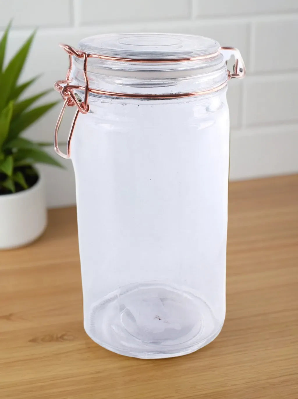 Storage Jar, Glass with Copper Wire Fastening-0