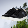 Emmy Jane - LaBante - Womens Vegan Leather Trainers - Black Apple Leather Sneakers for Women. Made with Apples! Biodegradable Apple Skin Vegan Leather made in Italy, Plant-based Natural rubber soles with anti-slip grips, Recycled plastic bottle shoelaces. Sustainability message at the back. Insole Minimizes Odour. Flexibly Conforms To Your Movements. Designed in London, Made in Portugal. Guaranteed Cruelty-Free with a Warm Fuzzy Feeling!