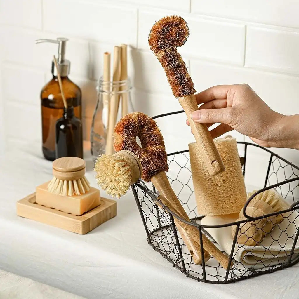 Jungle Culture Natural Dish Brushes for Washing Up - Eco-Friendly Kitchen Scrubber Brush Set Home & Garden > Household Supplies > Household Cleaning Supplies > Scrub Brushes > Eco-Friendly Kitchen Sets emmy-jane-boutique.myshopify.com