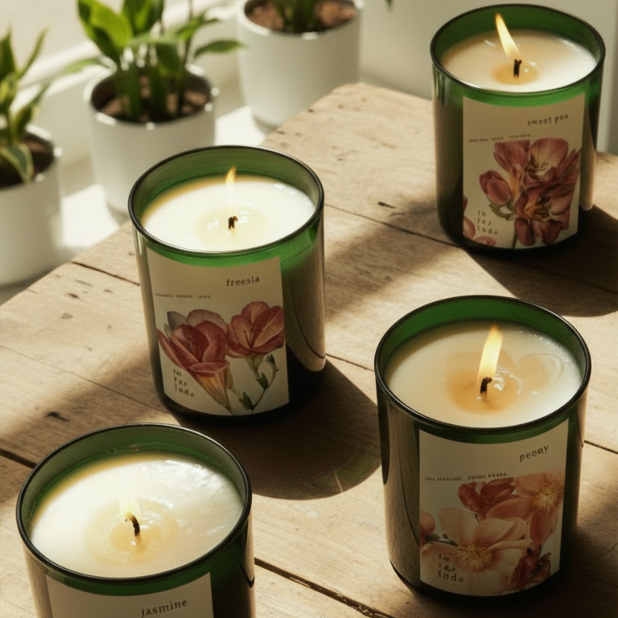 Rose Scented Soy Wax Candle with Natural Soy Wax