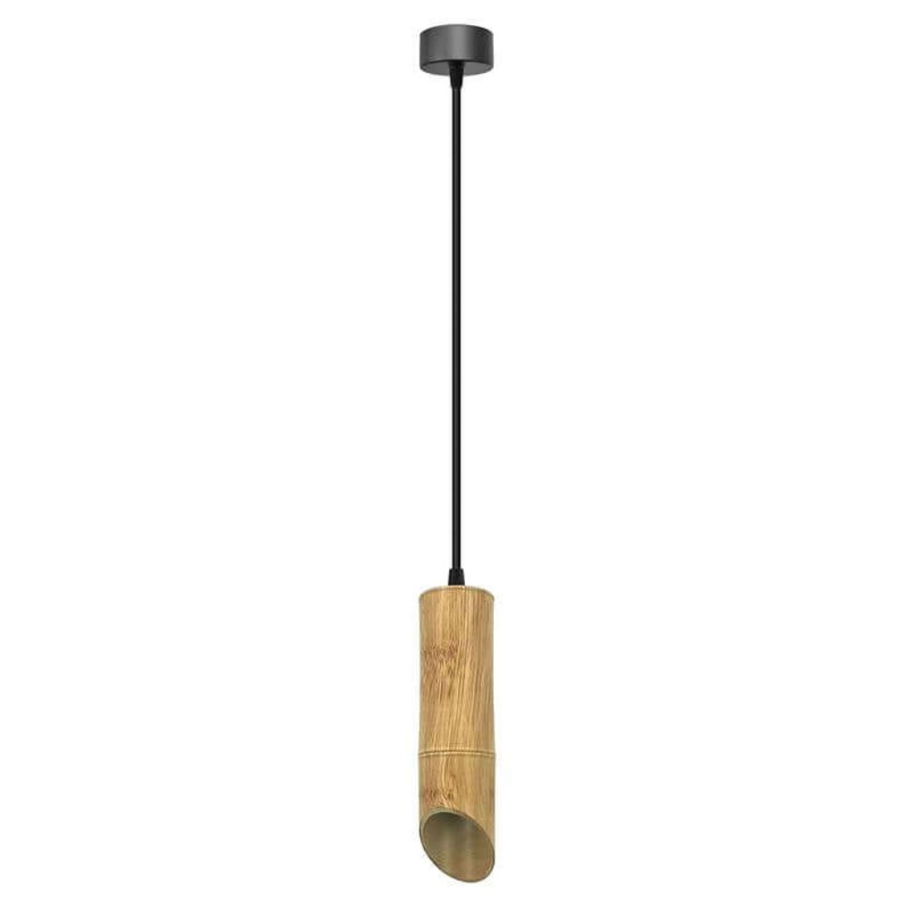 Modern Hanging Fixture Nordic Long Tube Hanging Lamp Bamboo GU10 Pendant Light~4774-16