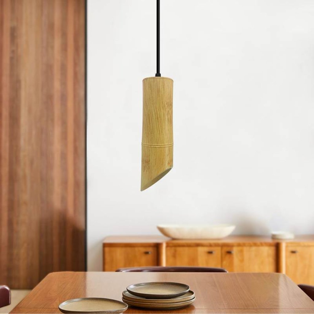 Modern Hanging Fixture Nordic Long Tube Hanging Lamp Bamboo GU10 Pendant Light~4774-5