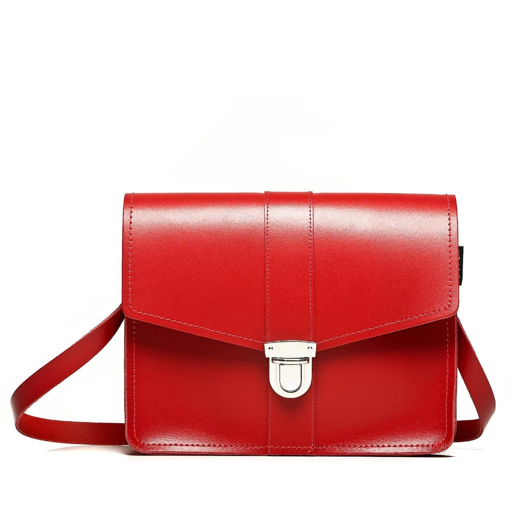Leather Shoulder Bag - Red-0